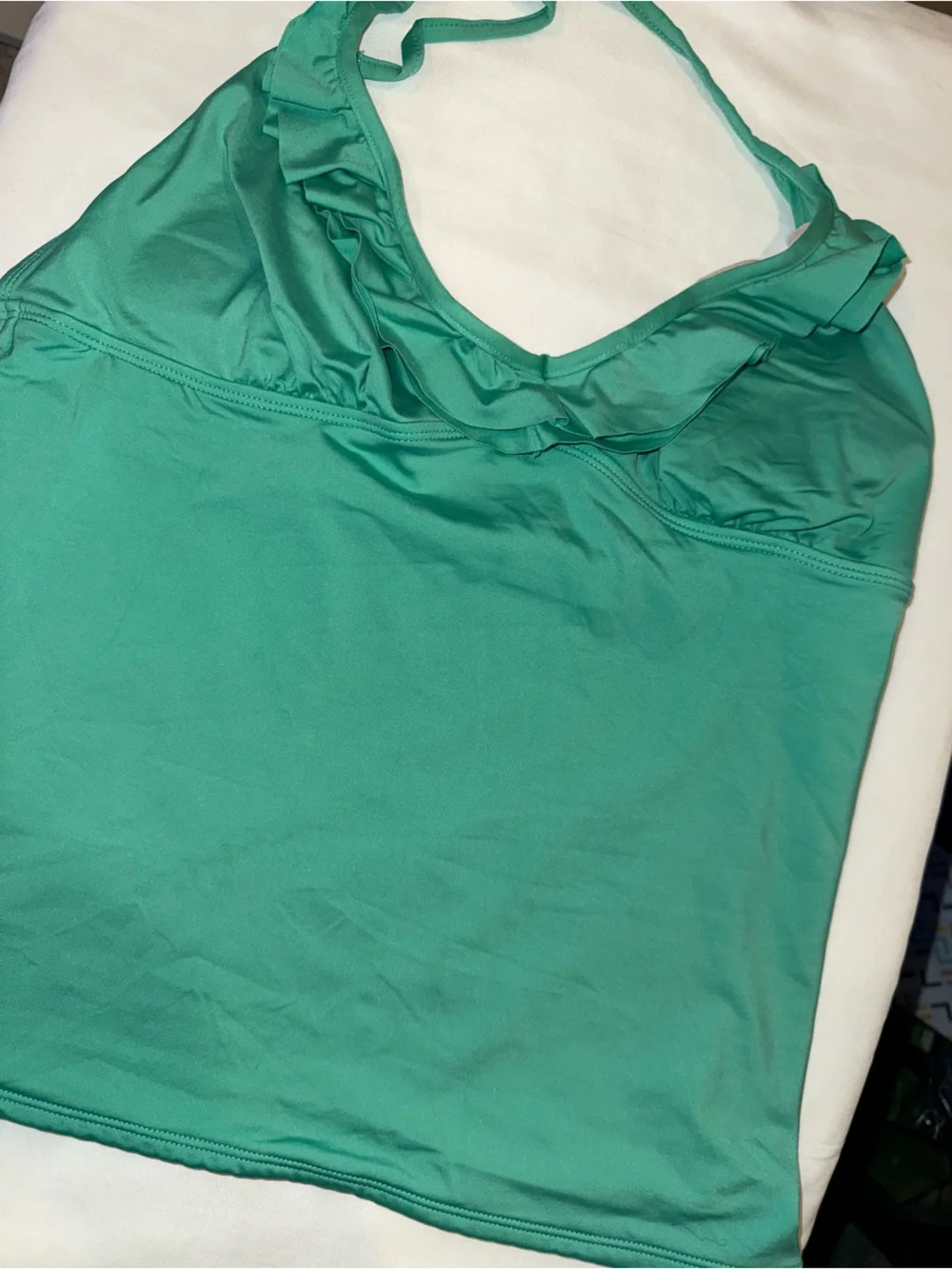 Old Navy Green Women's two-Piece Tankini Swimsuit with Ruffle Trim